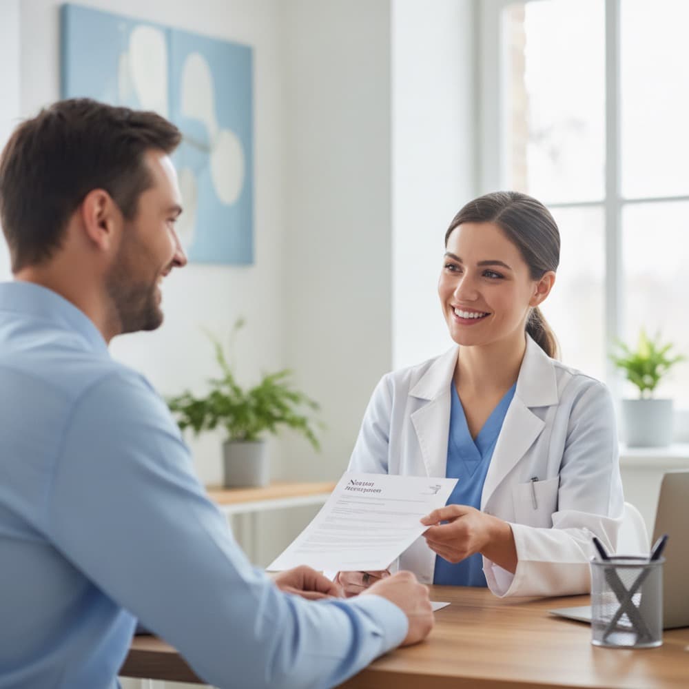 Médecin rédigeant une prescription d'activité physique